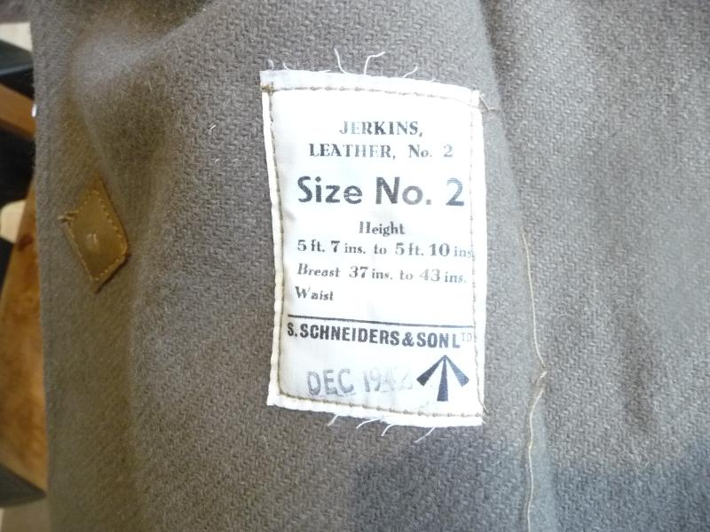 BRITISH WW2 LEATHER JERKIN - 1942 DATED