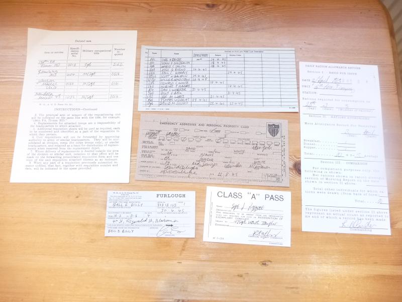 USA REPRINT OFFICIAL PAPERWORK  - ARMY FORMS, PASSES ETC